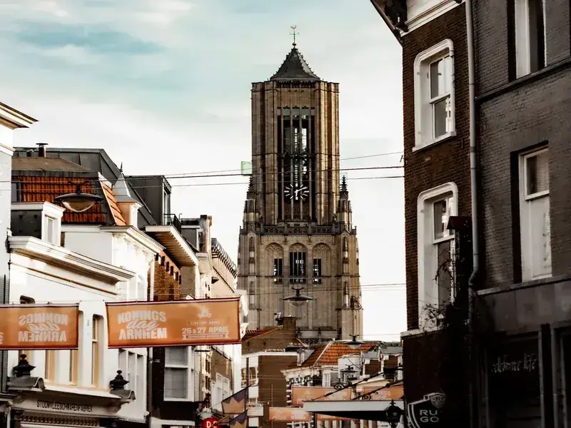 Het centrum van Arnhem, werkgebied van Taxi Arnhem