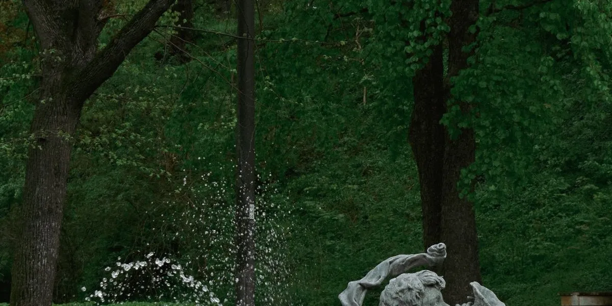 Fontein in een parktuin